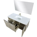 Lexora Fairbanks 48 " W x 20 " D Rustic Acacia Bath Vanity White Quartz Top with Faucet Set and 43" Mirror