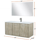 Lexora Fairbanks 48 " W x 20 " D Rustic Acacia Bath Vanity White Quartz Top with Faucet Set and 43" Mirror