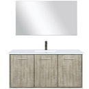 Lexora Fairbanks 48 " W x 20 " D Rustic Acacia Bath Vanity White Quartz Top with Faucet Set and 43" Mirror