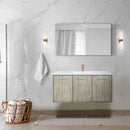 Lexora Fairbanks 48 " W x 20 " D Rustic Acacia Bath Vanity White Quartz Top with Faucet Set and 43" Mirror