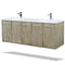 Lexora Fairbanks 60 " W x 20 " D Rustic Acacia Double Bath Vanity White Quartz Top with Faucet Set