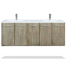 Lexora Fairbanks 60 " W x 20 " D Rustic Acacia Double Bath Vanity White Quartz Top with Faucet Set