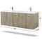 Lexora Fairbanks 60 " W x 20 " D Rustic Acacia Double Bath Vanity White Quartz Top with Faucet Set