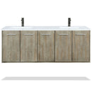 Lexora Fairbanks 60 " W x 20 " D Rustic Acacia Double Bath Vanity White Quartz Top with Faucet Set