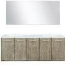 Lexora Fairbanks 60 " W x 20 " D Rustic Acacia Double Bath Vanity and 55" Mirror