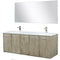 Lexora Fairbanks 60 " W x 20 " D Rustic Acacia Double Bath Vanity White Quartz Top with Faucet Set and 55" Mirror