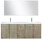 Lexora Fairbanks 60 " W x 20 " D Rustic Acacia Double Bath Vanity White Quartz Top with Faucet Set and 55" Mirror