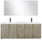 Lexora Fairbanks 60 " W x 20 " D Rustic Acacia Double Bath Vanity White Quartz Top with Faucet Set and 55" Mirror