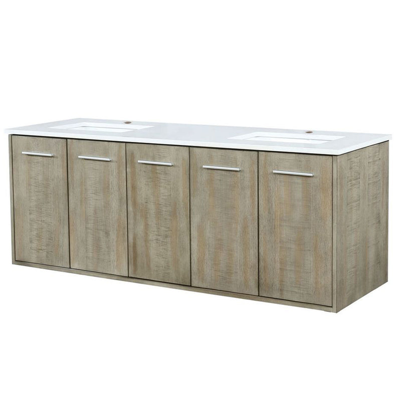 Lexora Fairbanks 60 " W x 20 " D Rustic Acacia Double Bath Vanity