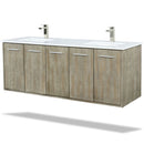 Lexora Fairbanks 60 " W x 20 " D Rustic Acacia Double Bath Vanity Cultured Marble Top with Faucet Set