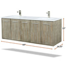 Lexora Fairbanks 60 " W x 20 " D Rustic Acacia Double Bath Vanity Cultured Marble Top with Faucet Set