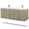 Lexora Fairbanks 60 " W x 20 " D Rustic Acacia Double Bath Vanity Cultured Marble Top with Faucet Set