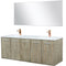 Lexora Fairbanks 60 " W x 20 " D Rustic Acacia Double Bath Vanity Cultured Marble Top with Faucet Set and 55" Mirror