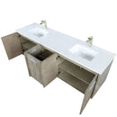 Lexora Fairbanks 72 " W x 20 " D Rustic Acacia Double Bath Vanity White Quartz Top with Faucet Set