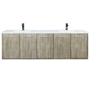 Lexora Fairbanks 72 " W x 20 " D Rustic Acacia Double Bath Vanity White Quartz Top with Faucet Set