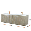 Lexora Fairbanks 72 " W x 20 " D Rustic Acacia Double Bath Vanity White Quartz Top with Faucet Set