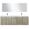 Lexora Fairbanks 72 " W x 20 " D Rustic Acacia Double Bath Vanity White Quartz Top with Faucet Set and 70" Mirror