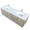 Lexora Fairbanks 72 " W x 20 " D Rustic Acacia Double Bath Vanity Cultured Marble Top with Faucet Set