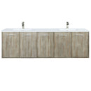 Lexora Fairbanks 72 " W x 20 " D Rustic Acacia Double Bath Vanity Cultured Marble Top with Faucet Set