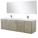 Lexora Fairbanks 72 " W x 20 " D Rustic Acacia Double Bath Vanity Cultured Marble Top with Faucet Set and 70" Mirror