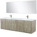 Lexora Fairbanks 72 " W x 20 " D Rustic Acacia Double Bath Vanity Cultured Marble Top with Faucet Set and 70" Mirror