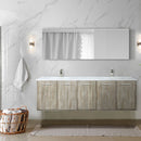 Lexora Fairbanks 72 " W x 20 " D Rustic Acacia Double Bath Vanity Cultured Marble Top with Faucet Set and 70" Mirror