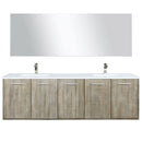 Lexora Fairbanks 72 " W x 20 " D Rustic Acacia Double Bath Vanity Cultured Marble Top with Faucet Set and 70" Mirror