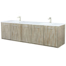 Lexora Fairbanks 80 " W x 20 " D Rustic Acacia Double Bath Vanity White Quartz Top with Faucet Set