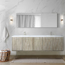 Lexora Fairbanks 80 " W x 20 " D Rustic Acacia Double Bath Vanity White Quartz Top with Faucet Set