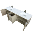 Lexora Fairbanks 80 " W x 20 " D Rustic Acacia Double Bath Vanity White Quartz Top with Faucet Set