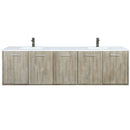 Lexora Fairbanks 80 " W x 20 " D Rustic Acacia Double Bath Vanity White Quartz Top with Faucet Set