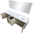 Lexora Fairbanks 80 " W x 20 " D Rustic Acacia Double Bath Vanity and 70" Mirror