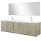 Lexora Fairbanks 80" W x 20" D Rustic Acacia Double Bath Vanity White Quartz Top with Faucet Set and 70" Mirror