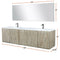 Lexora Fairbanks 80" W x 20" D Rustic Acacia Double Bath Vanity White Quartz Top with Faucet Set and 70" Mirror