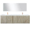 Lexora Fairbanks 80" W x 20" D Rustic Acacia Double Bath Vanity White Quartz Top with Faucet Set and 70" Mirror