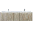 Lexora Fairbanks 80 " W x 20 " D Rustic Acacia Double Bath Vanity Cultured Marble Top with Faucet Set