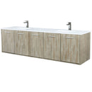 Lexora Fairbanks 80 " W x 20 " D Rustic Acacia Double Bath Vanity Cultured Marble Top with Faucet Set