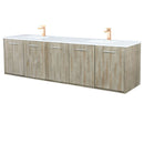 Lexora Fairbanks 80 " W x 20 " D Rustic Acacia Double Bath Vanity Cultured Marble Top with Faucet Set