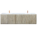 Lexora Fairbanks 80 " W x 20 " D Rustic Acacia Double Bath Vanity Cultured Marble Top with Faucet Set