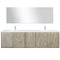 Lexora Fairbanks 80" W x 20" D Rustic Acacia Double Bath Vanity Cultured Marble Top with Faucet Set and 70" Mirror