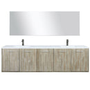 Lexora Fairbanks 80" W x 20" D Rustic Acacia Double Bath Vanity Cultured Marble Top with Faucet Set and 70" Mirror