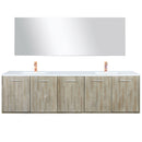 Lexora Fairbanks 80" W x 20" D Rustic Acacia Double Bath Vanity Cultured Marble Top with Faucet Set and 70" Mirror