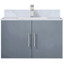 Lexora Geneva 30" W x 22" D Dark Grey Bath Vanity Marble Top with Faucet Set