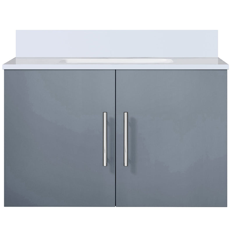 Lexora Geneva 30" W x 22" D Dark Grey Bath Vanity and Marble Top