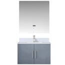 Lexora Geneva 30" W x 22" D Dark Grey Bath Vanity Marble Top with Faucet Set and 30" LED Mirror