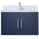 Lexora Geneva 30" W x 22" D Navy Blue Bath Vanity Marble Top with Faucet Set