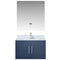 Lexora Geneva 30" W x 22" D Navy Blue Bath Vanity Marble Top with Faucet Set and 30" LED Mirror