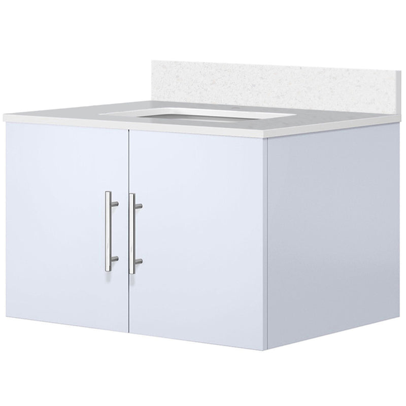 Lexora Geneva 30" W x 22" D Glossy White Bath Vanity and Marble Top