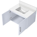 Lexora Geneva 30" W x 22" D Glossy White Bath Vanity and Marble Top