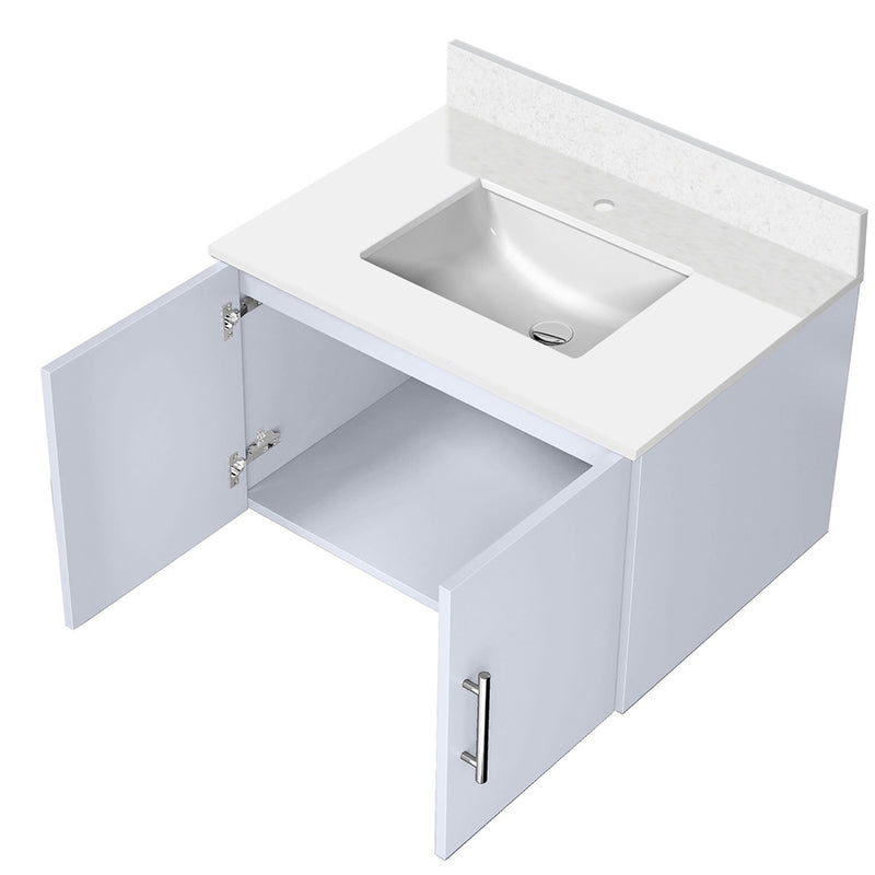 Lexora Geneva 30" W x 22" D Glossy White Bath Vanity and Marble Top